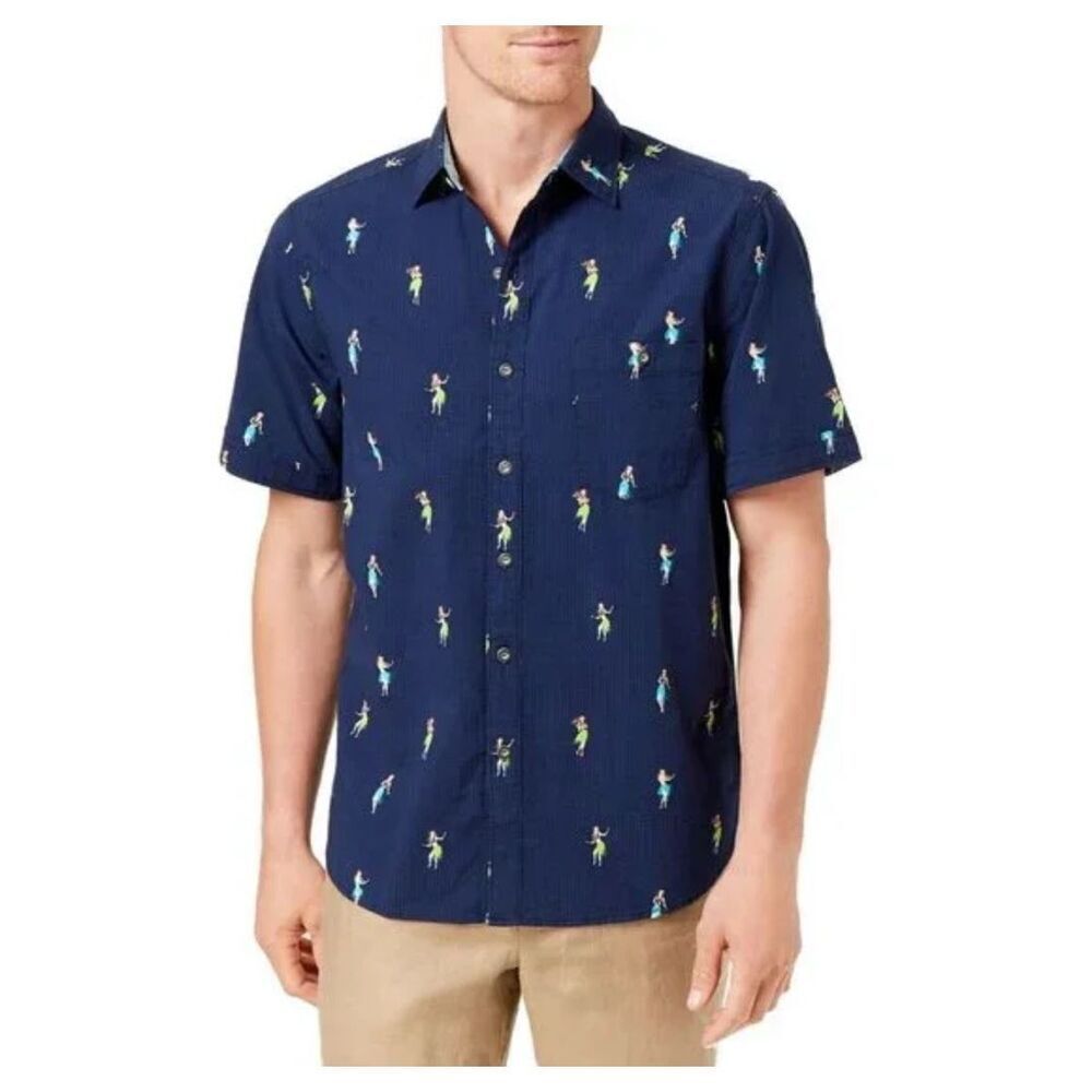 Tommy Bahama men’s hula cotton button Hawaiian party shirt sz M islander resort